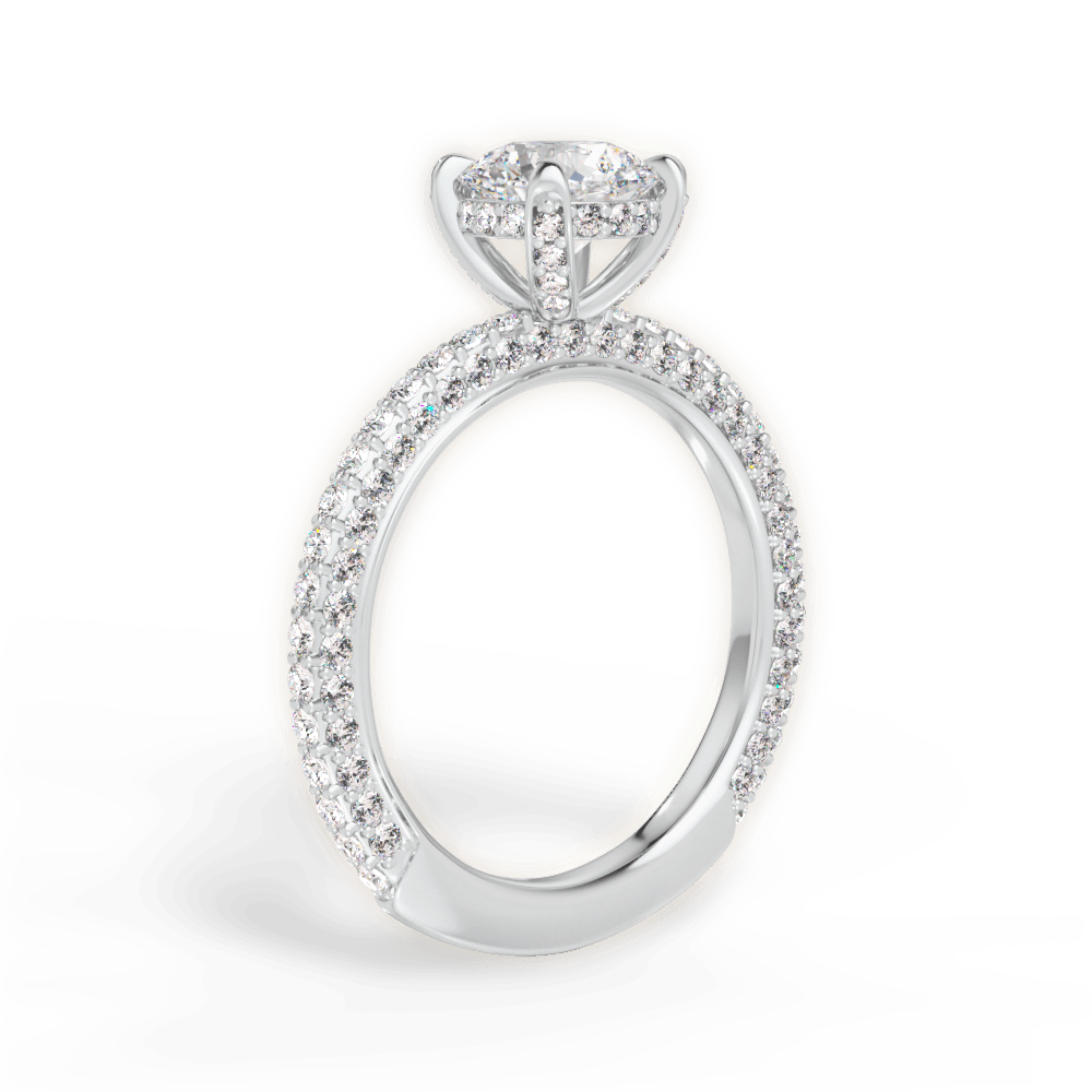 Madeline Round Cut Lab Grown Diamond 14Kt White Gold Engagement Ring - View 3