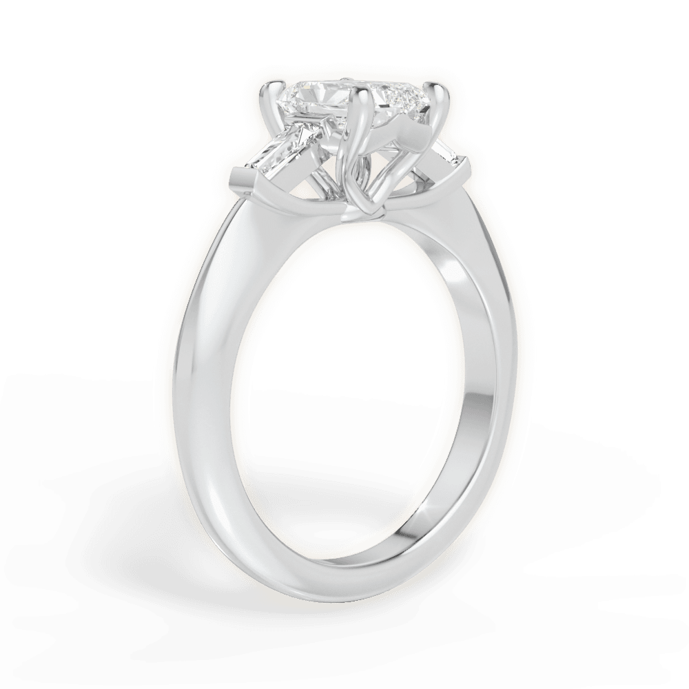 Emily Radiant Cut Lab Grown Diamond 14Kt White Gold Engagement Ring - View 3