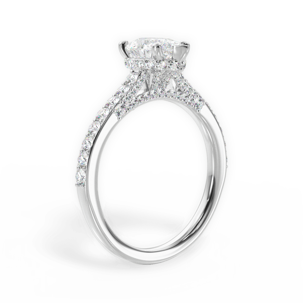 Laura Pear Cut Lab Grown Diamond 14Kt White Gold Engagement Ring - View 2
