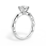 Aaliyah Round Cut Lab Grown Diamond 14Kt White Gold Engagement Ring - View 2