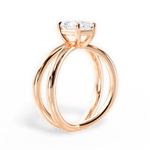 Ada Radiant Cut Lab Grown Diamond 18Kt Rose Gold Engagement Ring - View 2