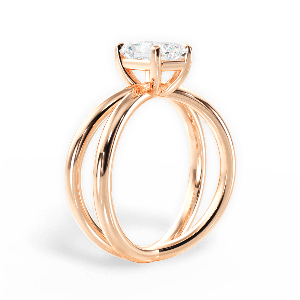 Ada Radiant Cut Lab Grown Diamond 18Kt Rose Gold Engagement Ring - View 2