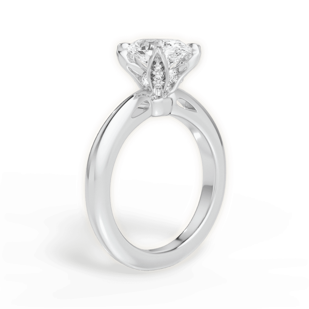 Elaine Oval Cut Lab Grown Diamond 18Kt White Gold Engagement Ring - View 2
