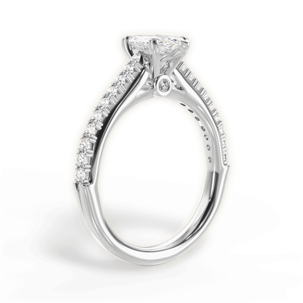 Frances Marquise Cut Lab Grown Diamond 18Kt White Gold Engagement Ring - View 3