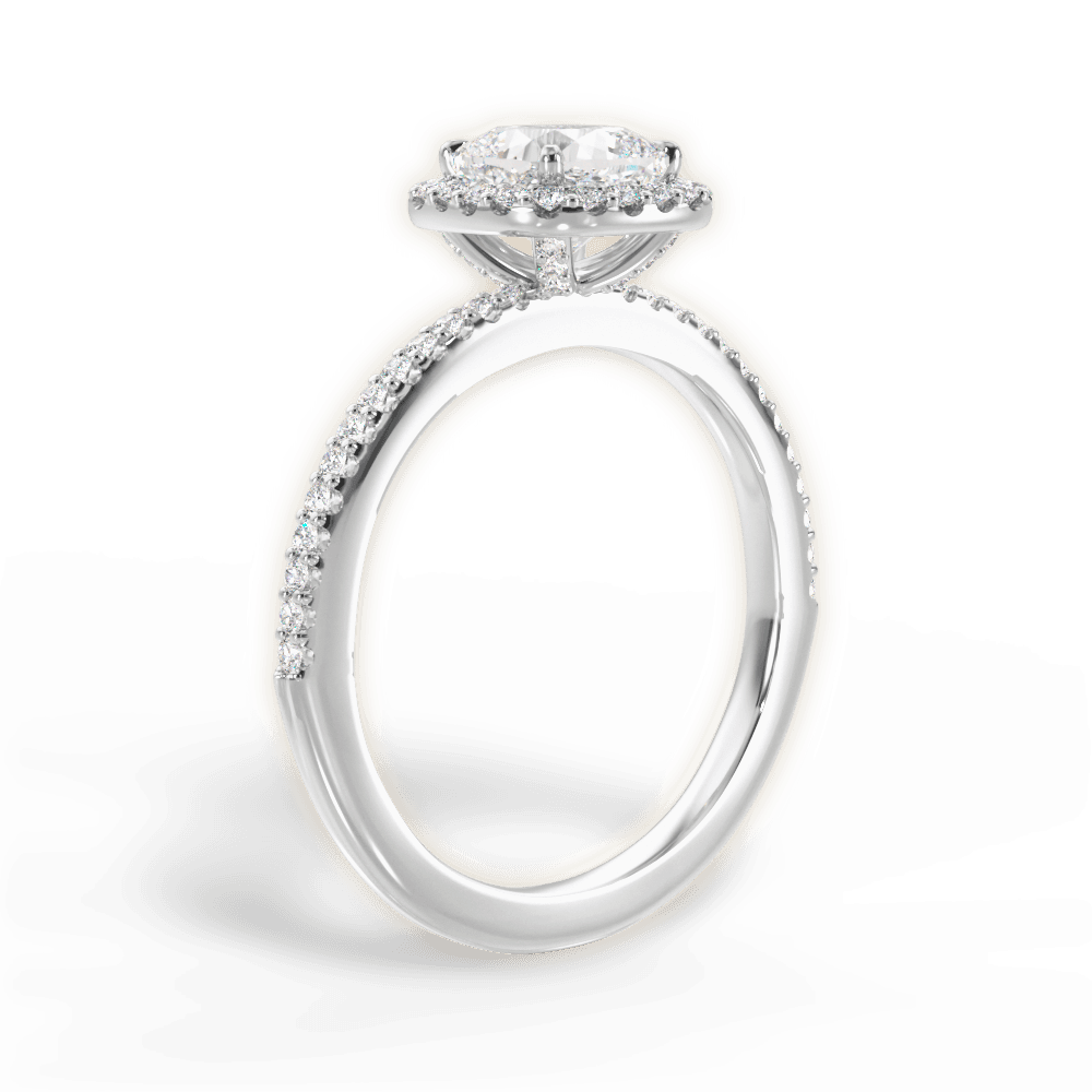 Joanne Cushion Cut Lab Grown Diamond Platinum Engagement Ring - View 3