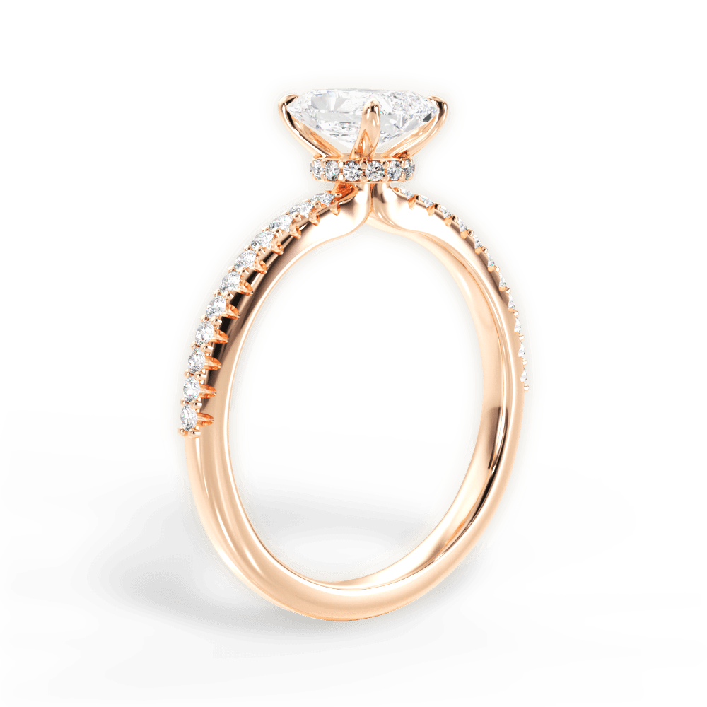 Giselle Radiant Cut Lab Grown Diamond 18Kt Rose Gold Engagement Ring - View 2