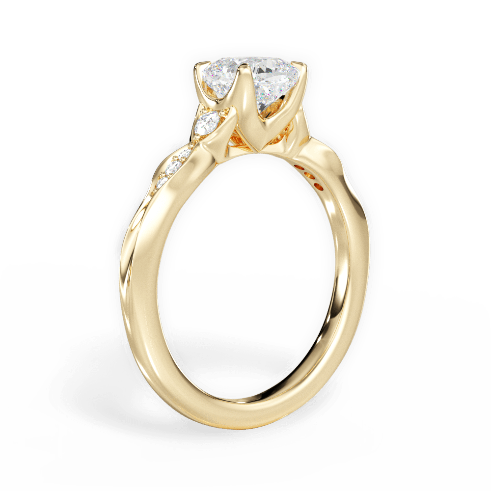 Cassie Cushion Cut Lab Grown Diamond 18Kt Yellow Gold Engagement Ring - View 2