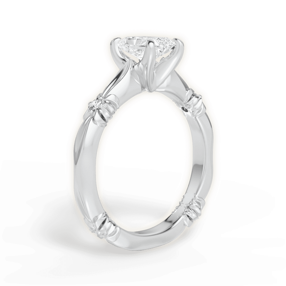 Claire Radiant Cut Lab Grown Diamond Platinum Engagement Ring - View 3