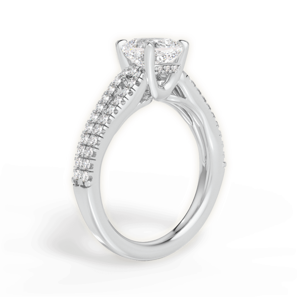 Jessica Cushion Cut Lab Grown Diamond Platinum Engagement Ring - View 3