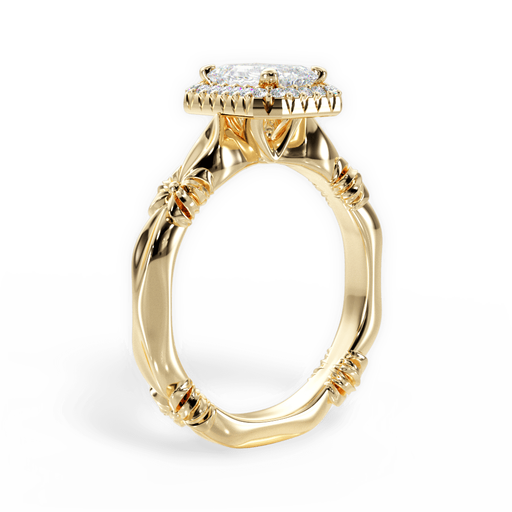 Erica Emerald Cut Lab Grown Diamond 18Kt Yellow Gold Engagement Ring - View 2