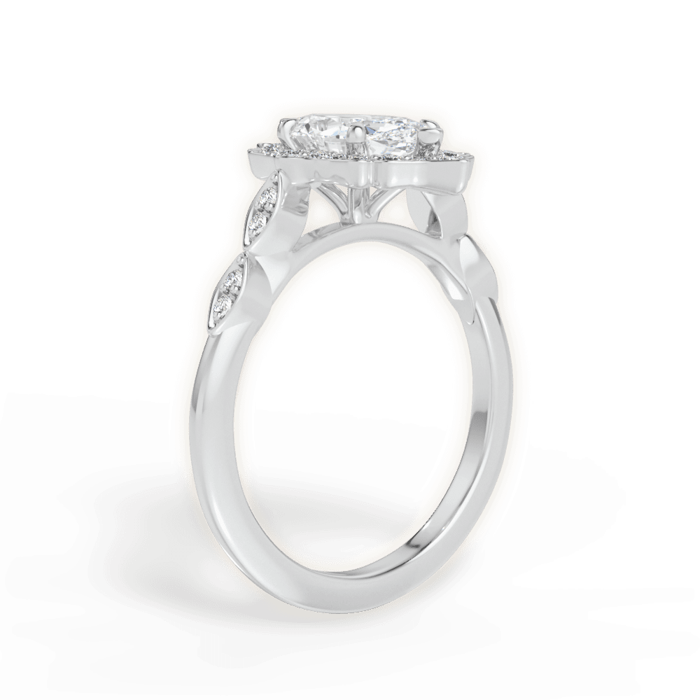 Julie Marquise Cut Lab Grown Diamond Platinum Engagement Ring - View 2