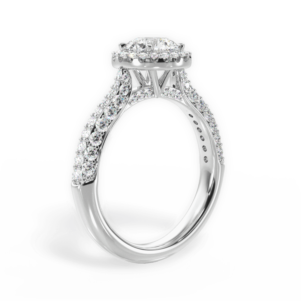 Lucy Round Cut Lab Grown Diamond 18Kt White Gold Engagement Ring - View 2