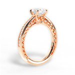 Donna Oval Cut Lab Grown Diamond 18Kt Rose Gold Engagement Ring - View 2
