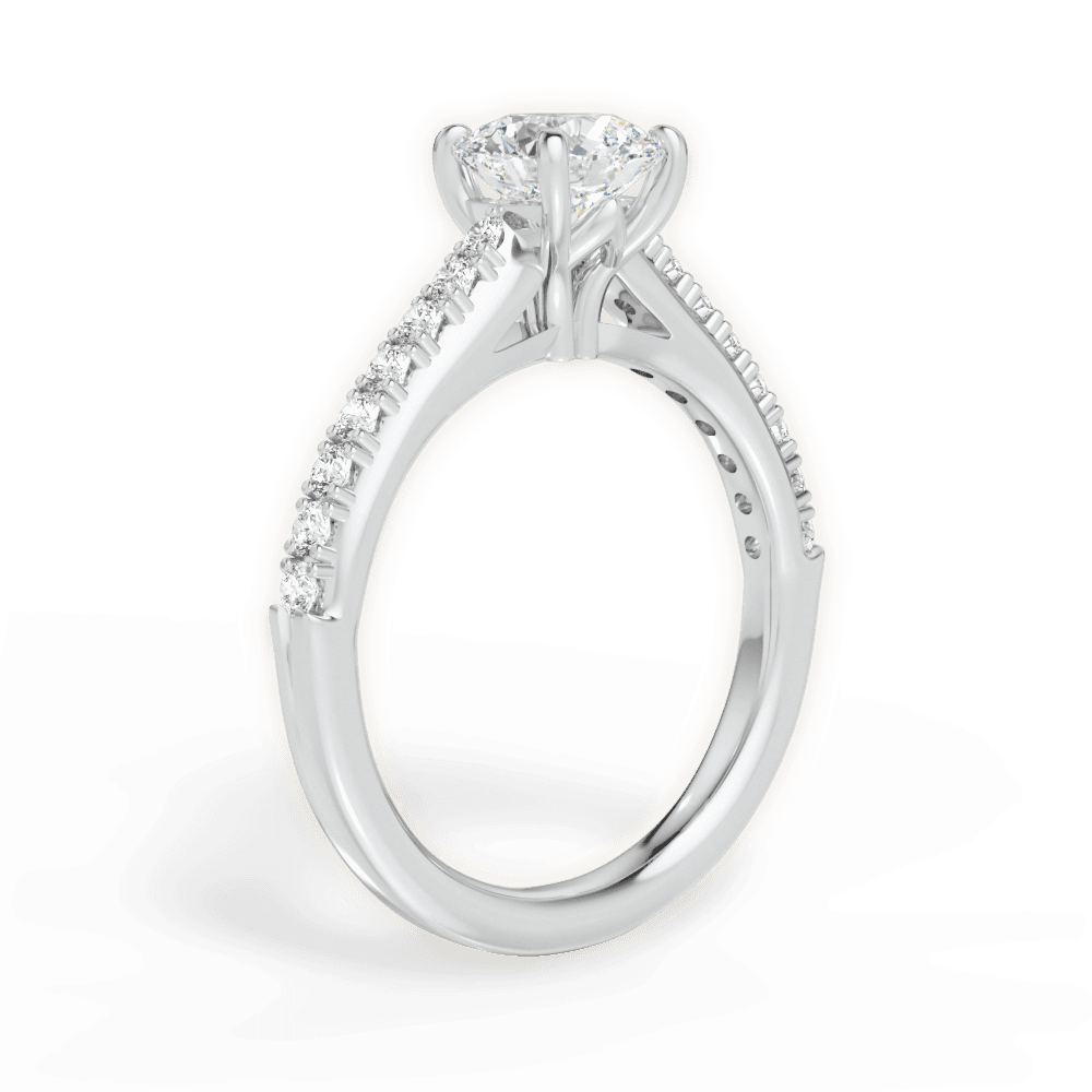 Elizabeth Round Cut Lab Grown Diamond Platinum Engagement Ring - View 2