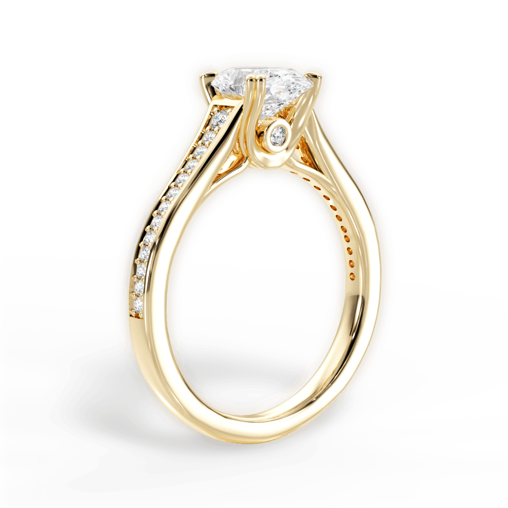 Delia Oval Cut Lab Grown Diamond 18Kt Yellow Gold Engagement Ring - View 2