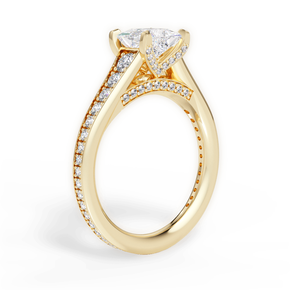 Leslie Princess Cut Lab Grown Diamond 18Kt Yellow Gold Engagement Ring - View 3