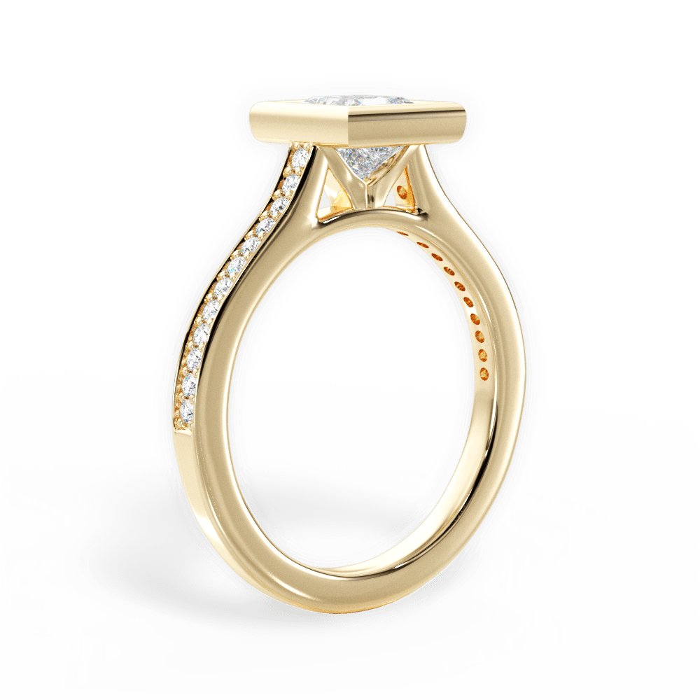 Deanna Princess Cut Lab Grown Diamond 18Kt Yellow Gold Engagement Ring - View 2