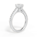Elizabeth Pear Cut Lab Grown Diamond Platinum Engagement Ring - View 3