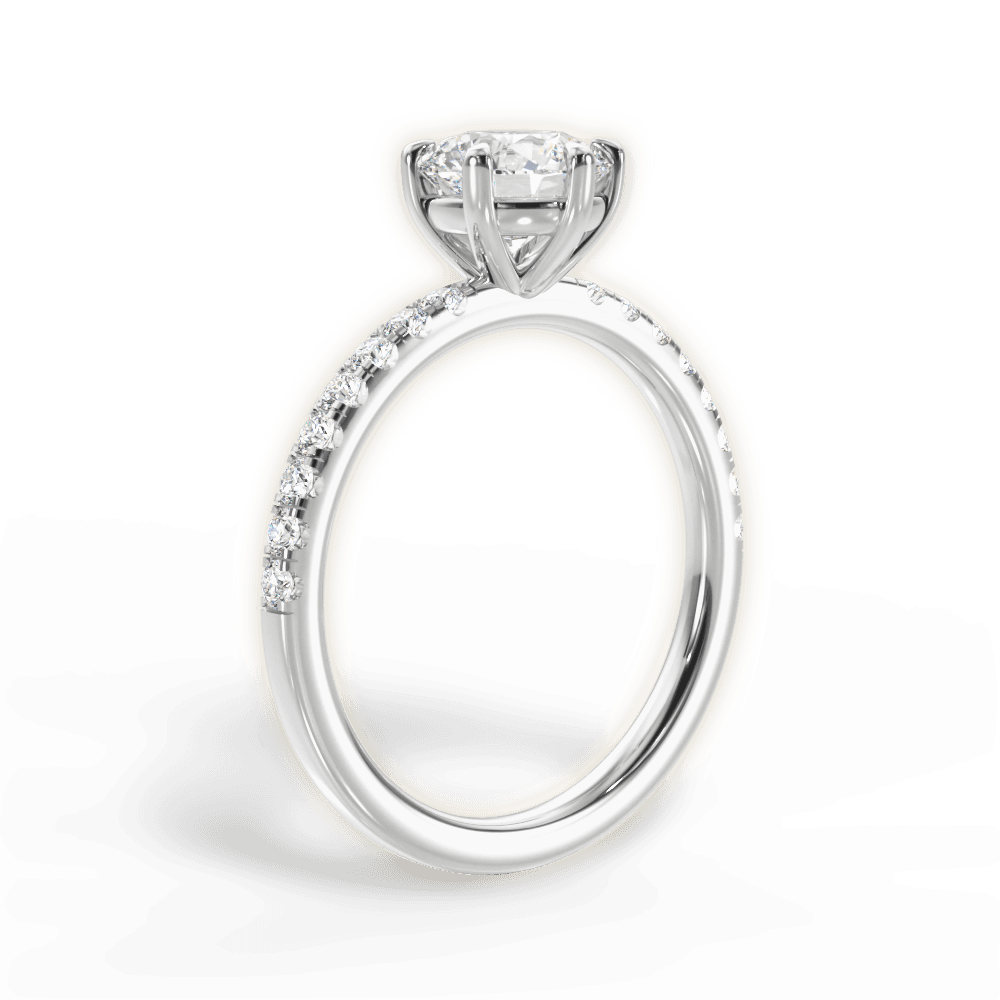 Eleanor Round Cut Lab Grown Diamond 14Kt White Gold Engagement Ring - View 2