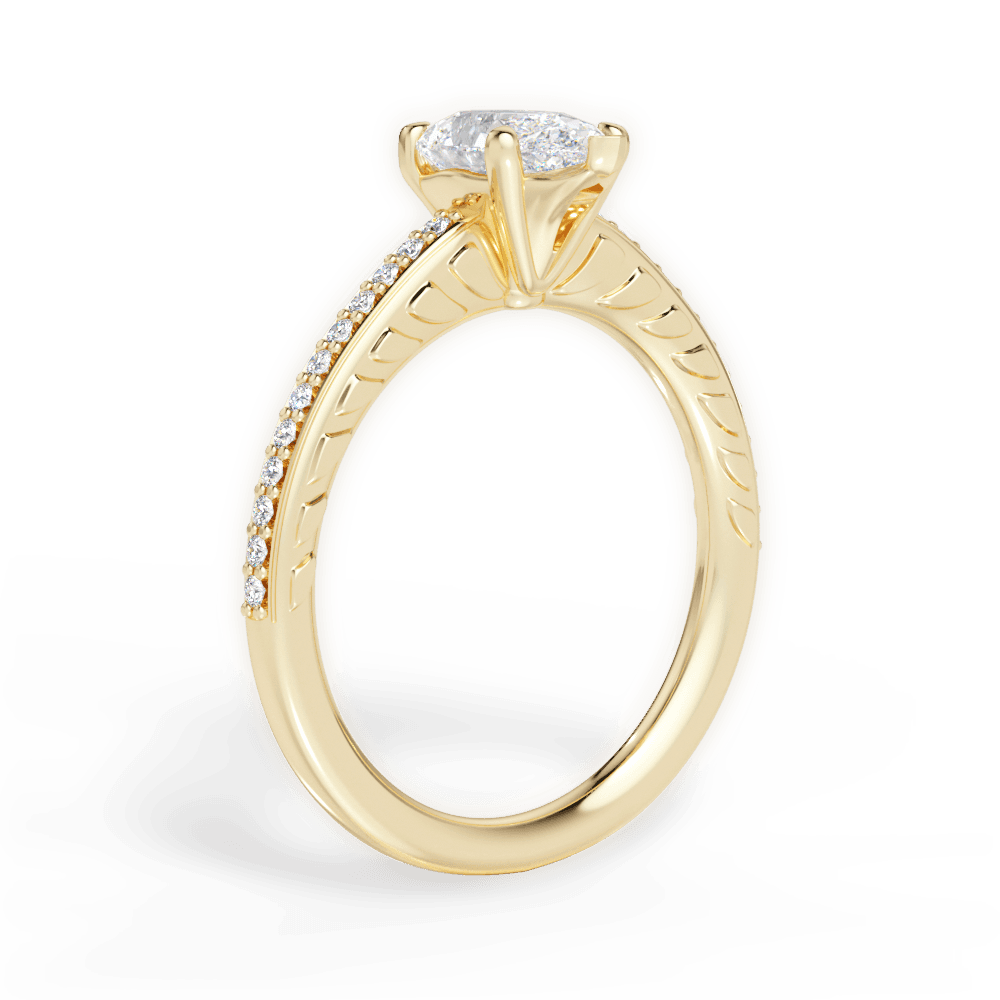 Caroline Pear Cut Lab Grown Diamond 18Kt Yellow Gold Engagement Ring - View 2