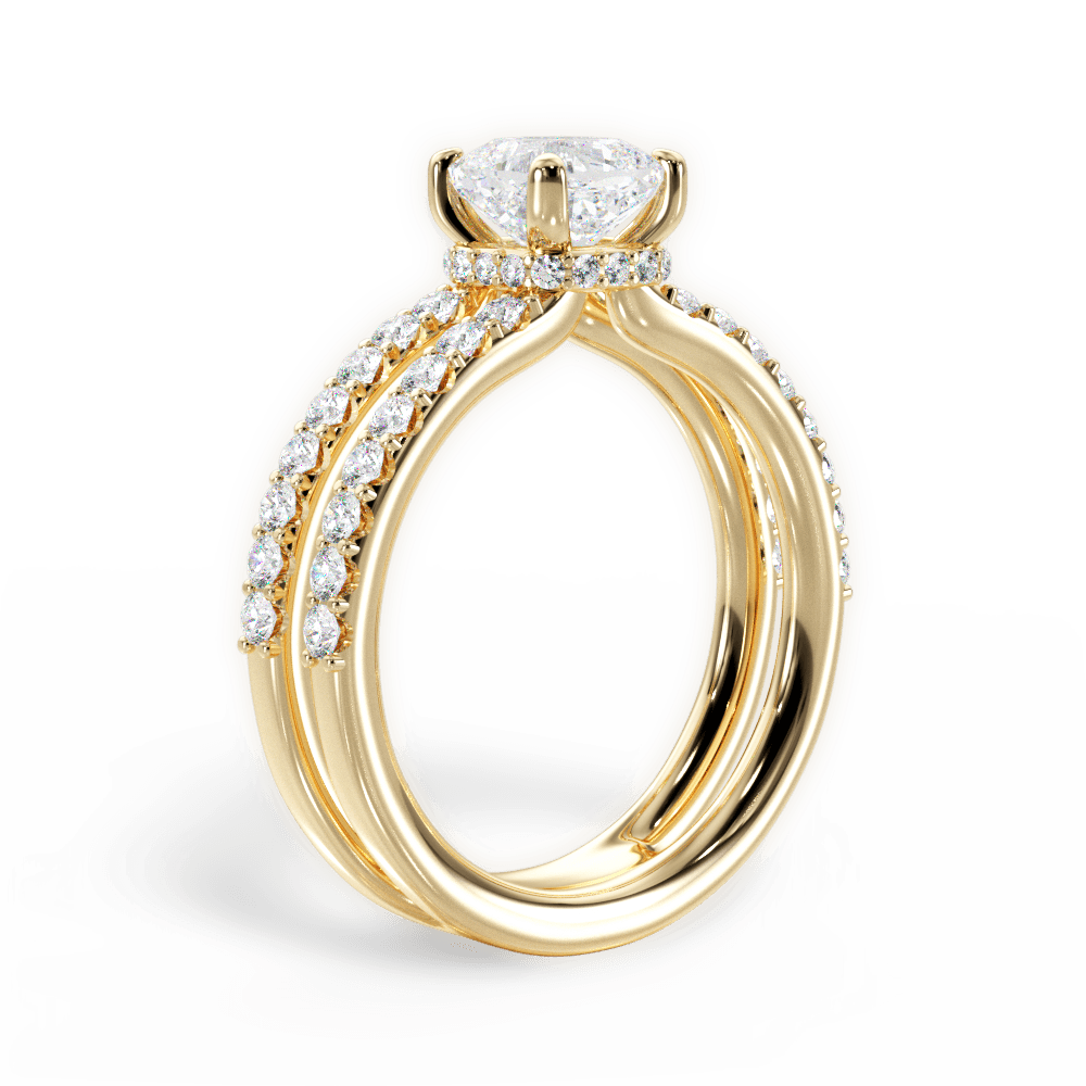 Christie Cushion Cut Lab Grown Diamond 18Kt Yellow Gold Engagement Ring - View 4