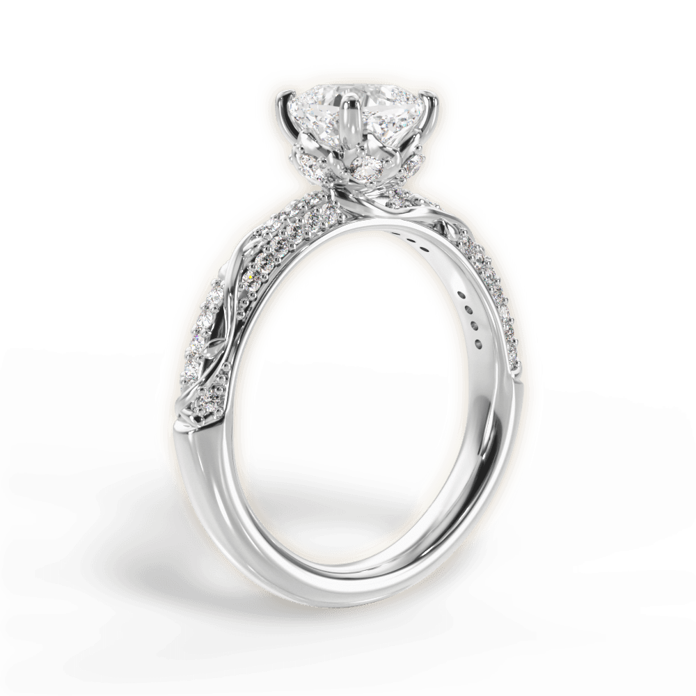 Josephine Cushion Cut Lab Grown Diamond 14Kt White Gold Engagement Ring - View 2