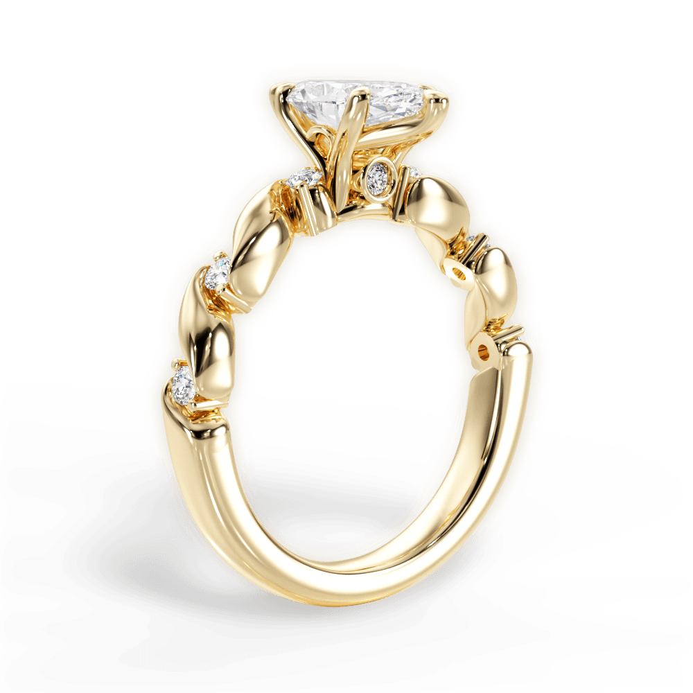 Emma Marquise Cut Lab Grown Diamond 18Kt Yellow Gold Engagement Ring - View 3