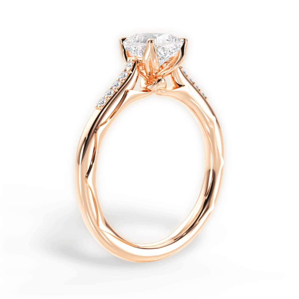 Christina Cushion Cut Lab Grown Diamond 18Kt Rose Gold Engagement Ring - View 4