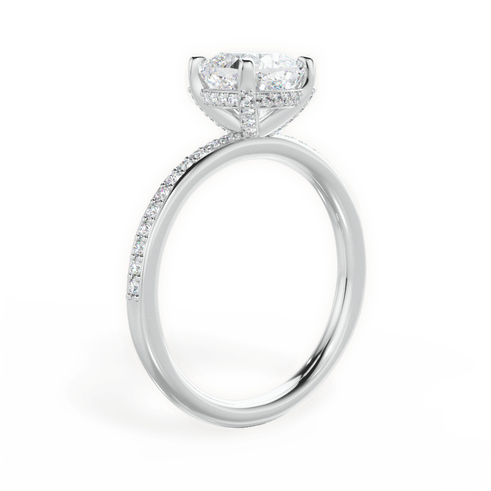 Janice Cushion Cut Lab Grown Diamond 14Kt White Gold Engagement Ring - View 4