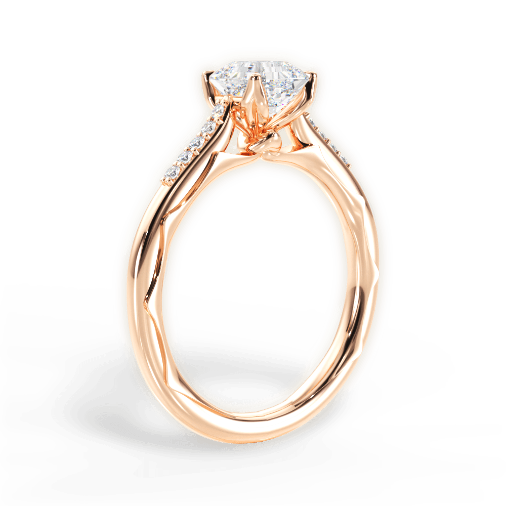 Christina Asscher Cut Lab Grown Diamond 18Kt Rose Gold Engagement Ring - View 4