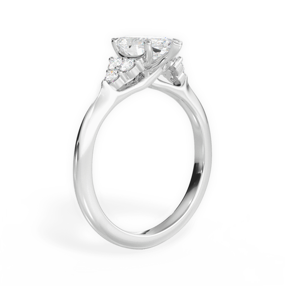 Celeste Marquise Cut Lab Grown Diamond Platinum Engagement Ring - View 3