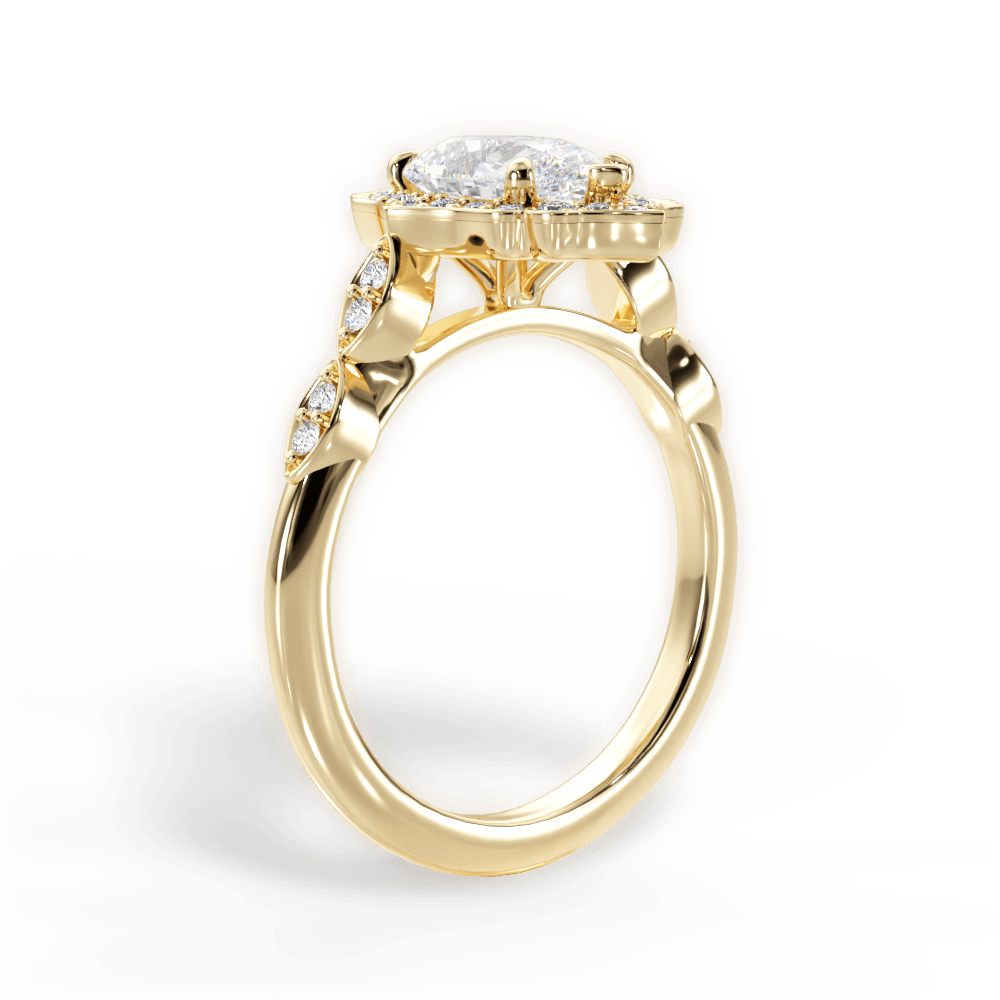 Julie Pear Cut Lab Grown Diamond 18Kt Yellow Gold Engagement Ring - View 3