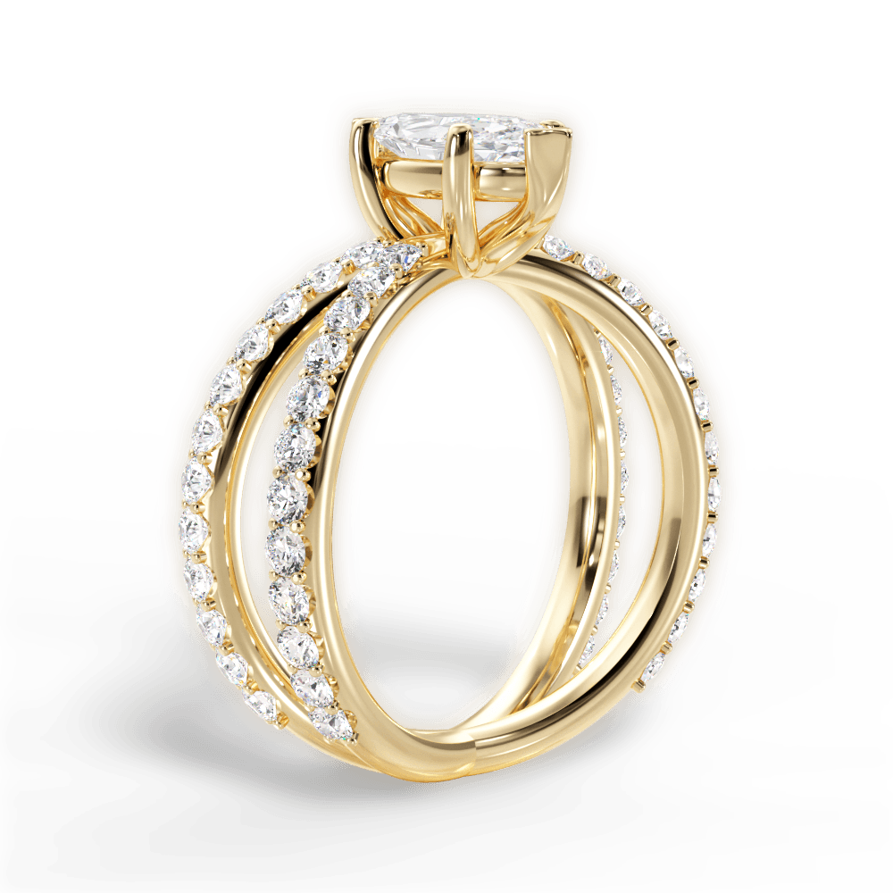 Lauren Marquise Cut Lab Grown Diamond 18Kt Yellow Gold Engagement Ring - View 4