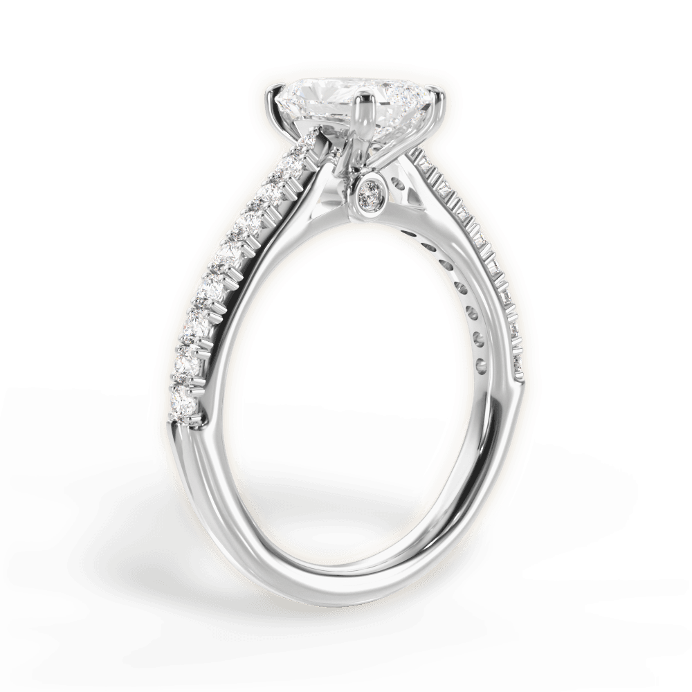 Frances Radiant Cut Lab Grown Diamond 18Kt White Gold Engagement Ring - View 4
