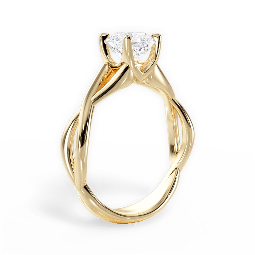 Aubrey Asscher Cut Lab Grown Diamond 18Kt Yellow Gold Engagement Ring - View 3