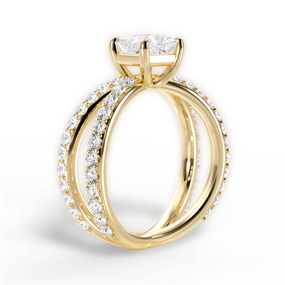 Lauren Princess Cut Lab Grown Diamond 18Kt Yellow Gold Engagement Ring - View 3