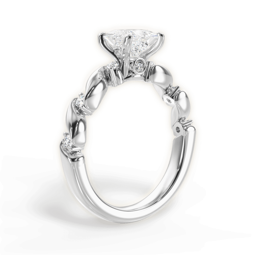 Emma Princess Cut Lab Grown Diamond 18Kt White Gold Engagement Ring - View 3