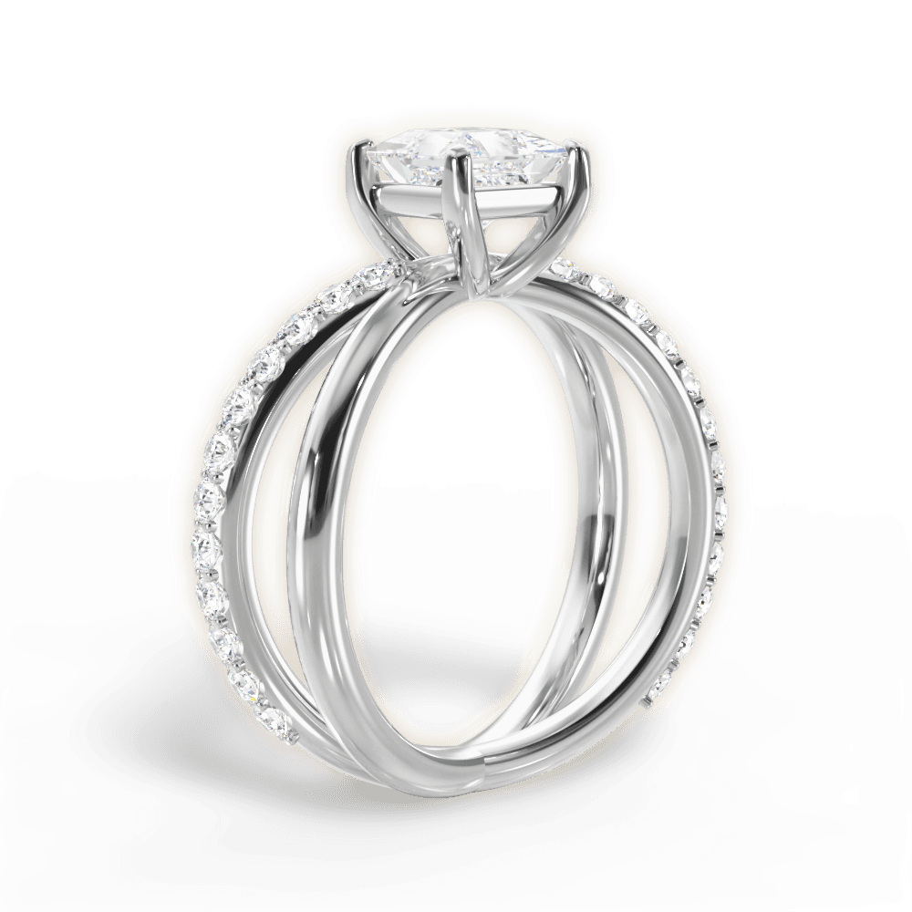 Jennifer Princess Cut Lab Grown Diamond Platinum Engagement Ring - View 4
