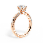Josephine Round Cut Lab Grown Diamond 18Kt Rose Gold Engagement Ring - View 4