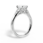 Cecilia Emerald Cut Lab Grown Diamond 18Kt White Gold Engagement Ring - View 3