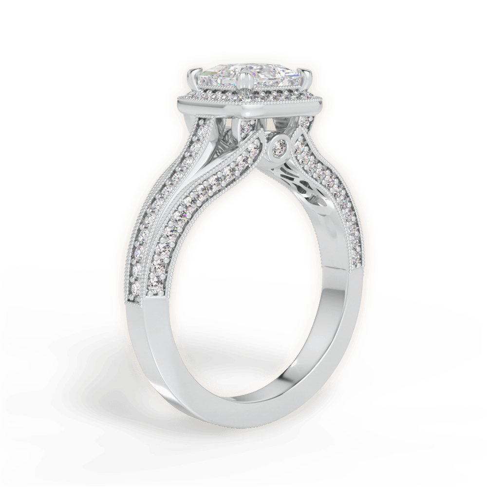 Lillian Princess Cut Lab Grown Diamond 14Kt White Gold Engagement Ring - View 3