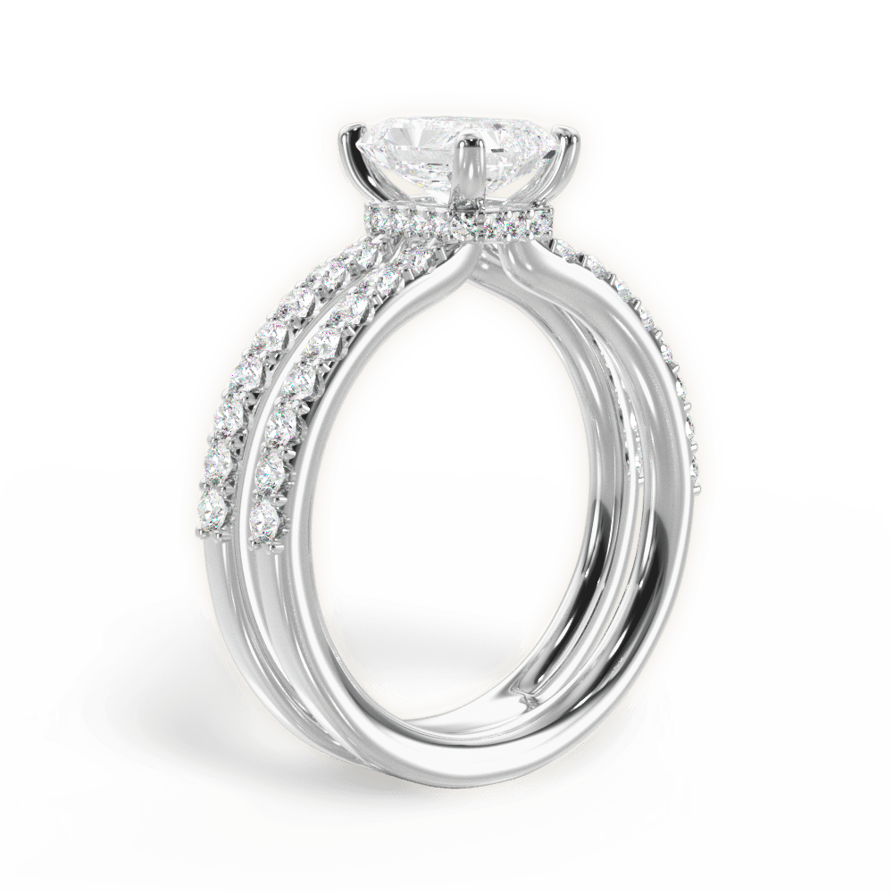 Christie Radiant Cut Lab Grown Diamond 18Kt White Gold Engagement Ring - View 2