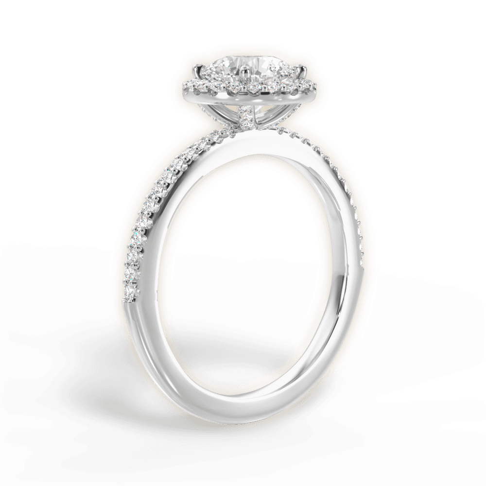 Joanne Round Cut Lab Grown Diamond 18Kt White Gold Engagement Ring - View 3