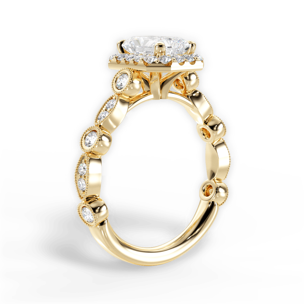Irene Radiant Cut Lab Grown Diamond 18Kt Yellow Gold Engagement Ring - View 2