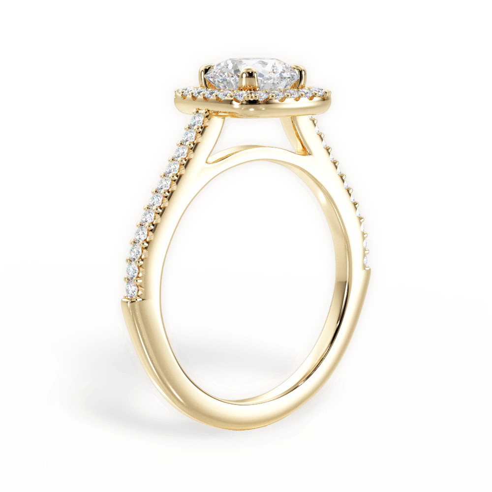 Jeanne Round Cut Lab Grown Diamond 18Kt Yellow Gold Engagement Ring - View 2