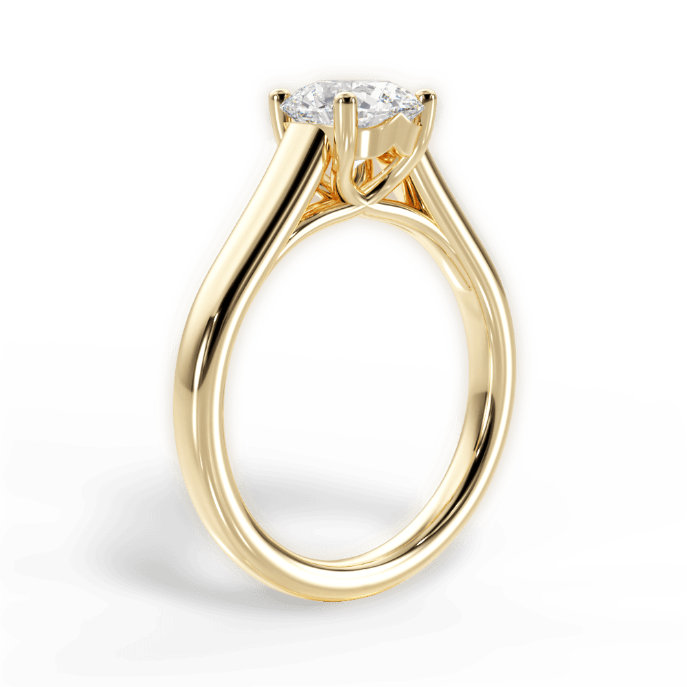 Ariana Round Cut Lab Grown Diamond 18Kt Yellow Gold Engagement Ring - View 2