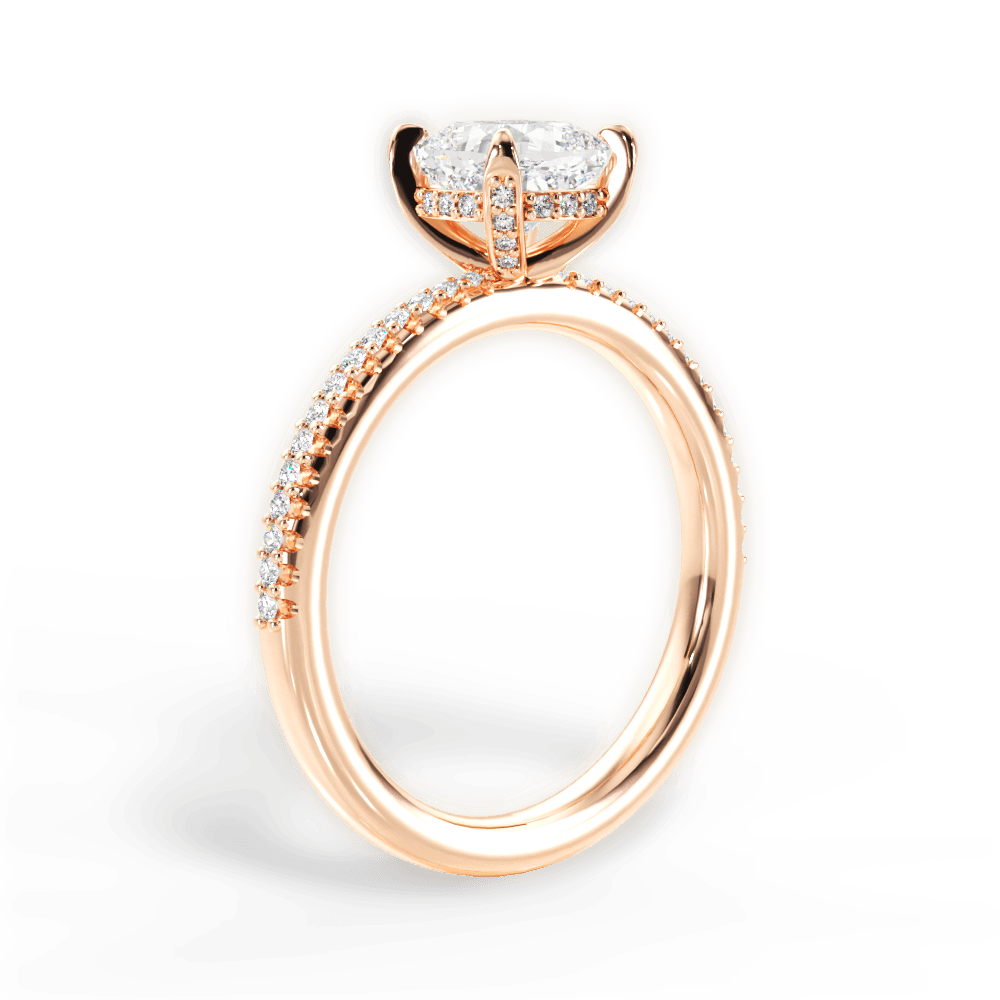 Helen Cushion Cut Lab Grown Diamond 18Kt Rose Gold Engagement Ring - View 3