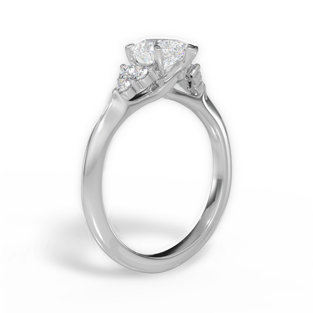 Celeste Pear Cut Lab Grown Diamond 14Kt White Gold Engagement Ring - View 3