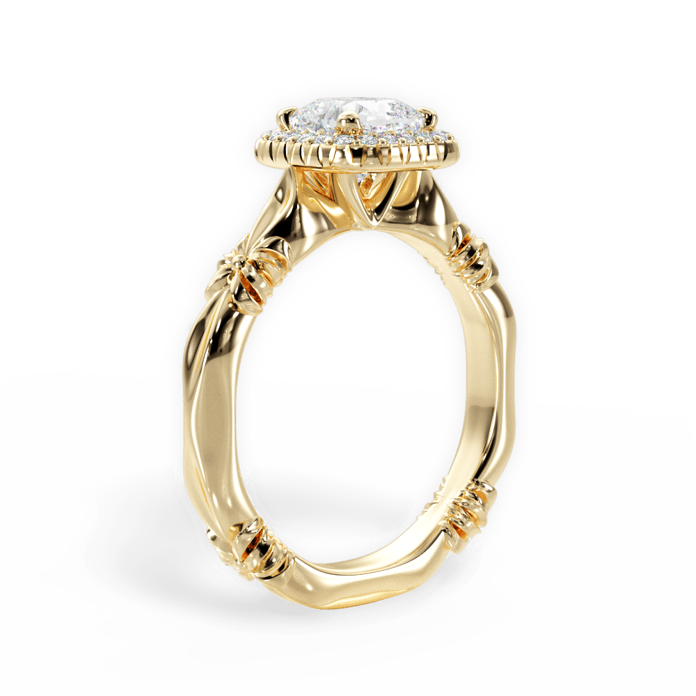 Erica Cushion Cut Lab Grown Diamond 18Kt Yellow Gold Engagement Ring - View 4