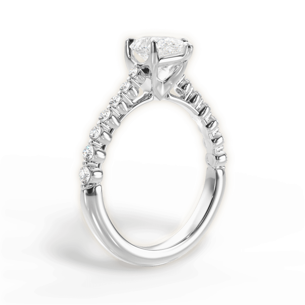 Dana Pear Cut Lab Grown Diamond 18Kt White Gold Engagement Ring - View 4
